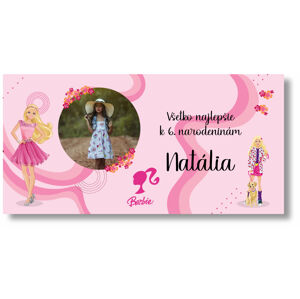 Personal Narozeninový banner s fotkou - Barbie Rozmer banner: 130 x 260 cm