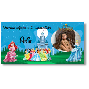 Personal Narozeninový banner s fotografií - Disney Princess Rozmer banner: 130 x 260 cm