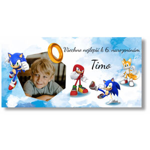 Personal Narozeninový banner s fotografií - Sonic Rozmer banner: 130 x 65 cm