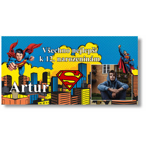 Personal Narozeninový banner s fotkou - Superman Rozmer banner: 130 x 65 cm