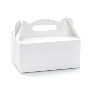 PartyDeco Dekorativní krabice na výslužku - Bílá