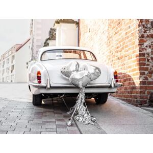PartyDeco Svatební dekorace na auto - Stříbrná