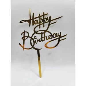 Loranc Zápich na dort - Happy Birthday zlatý