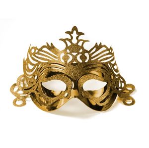 PartyDeco Párty maska s ornamenty - zlatá