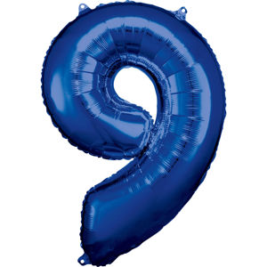Amscan Balónek fóliový narozeninové číslo 9 - modrý 86 CM