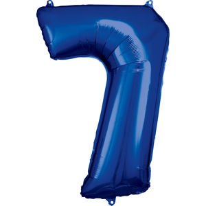 Amscan Balónek fóliový narozeninové číslo 7 - modrý 86 cm