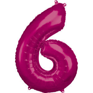 Amscan Balónek fóliový narozeninové číslo 6 - růžový 86 cm