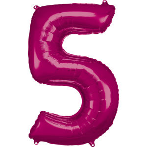 Amscan Balónek fóliový narozeninové číslo 5 - růžový 86 cm