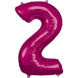 Amscan Balónek fóliový narozeninové číslo 2 - růžový 86 cm