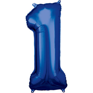 Amscan Balónek fóliový narozeninové číslo 1 - modrý 86 cm