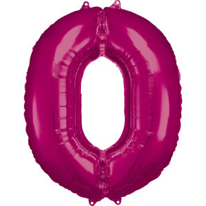 Amscan Balónek fóliový narozeninové číslo 0 - růžový 86 cm
