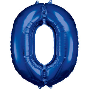 Amscan Balónek fóliový narozeninové číslo 0 - modrý 86 cm