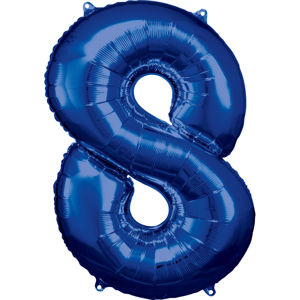 Amscan Balónek fóliový narozeninové číslo 8 - modrý 86 cm