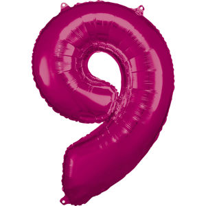 Amscan Balónek fóliový narozeninové číslo 9 - růžový 86 cm