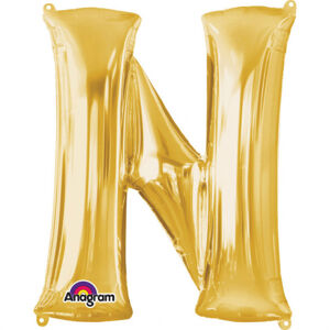 Amscan Fóliový balónek písmeno N 86 cm zlatý