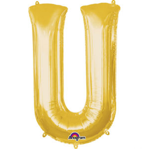 Amscan Fóliový balónek písmeno U 86 cm zlatý