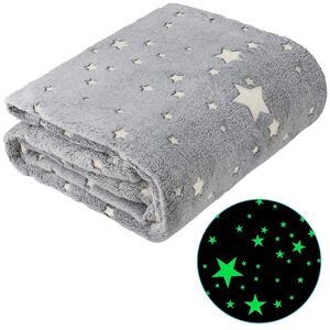 24303_SZ Plyšová deka - Svítící hvězdičky - 150x200cm