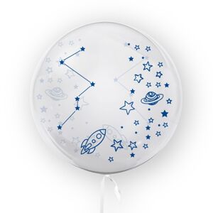 TU3716 Godan Průhledný fóliový balón - Galaxie - 45 cm