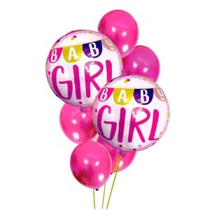 5501 DR Set balónků - Baby Boy/Girl - 30-46 cm (7ks) Růžová