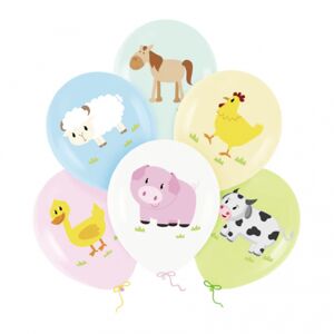 137031 PartyPal Set balónov - Cute Farm Animals, 30cm 6ks