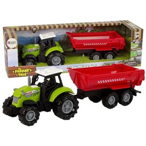 115392 Daffi Traktor s vyklápěcí vlečkou - Červený, 23cm