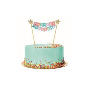 QT-DTHB DR Zapich na dort - Happy Birthday - pastelový - 25cm